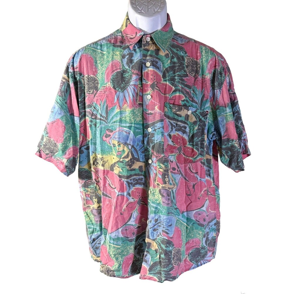 Tom Tailor Short Sleeve Button Down‎ Floral Hawaiian Shirt Medium